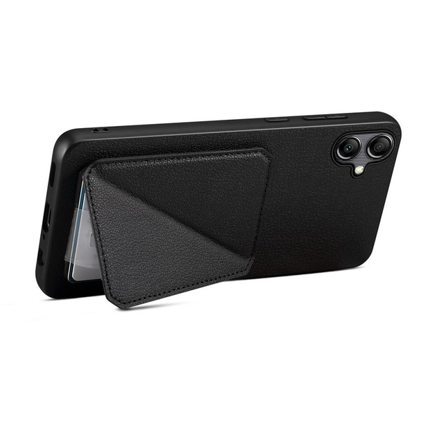 For Samsung Galaxy A05 D04 Calf Texture Dual Card Slot Holder Phone Case(Black)