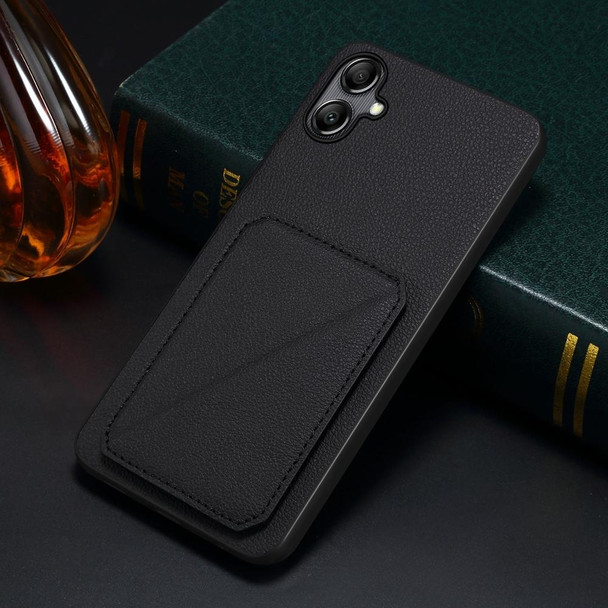 For Samsung Galaxy A05 D04 Calf Texture Dual Card Slot Holder Phone Case(Black)