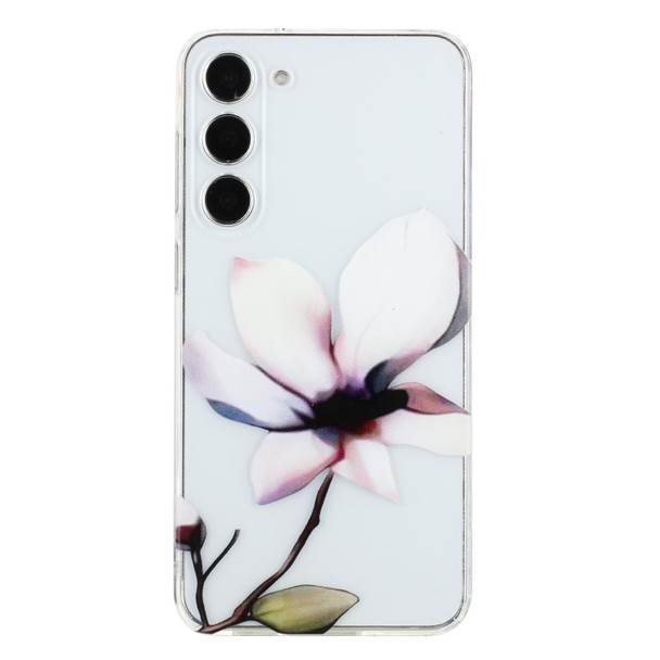 For Samsung Galaxy S23+ 5G Colorful Painting Pattern TPU Phone Case(White Flowers)