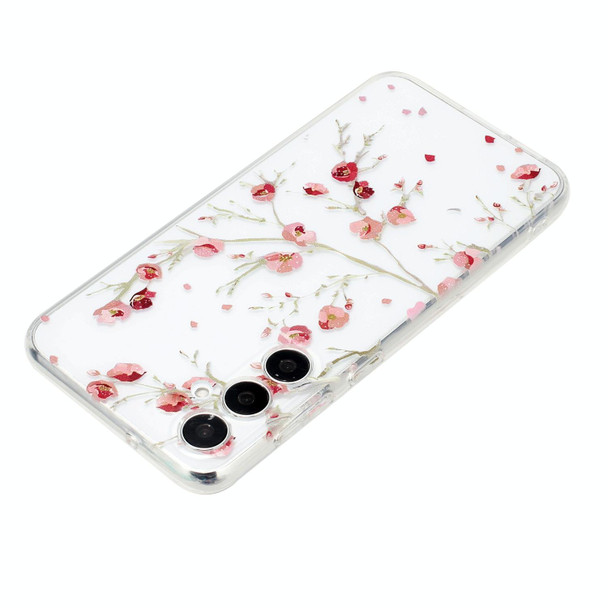 For Samsung Galaxy S23 FE 5G Colorful Painting Pattern TPU Phone Case(Red Flowers)