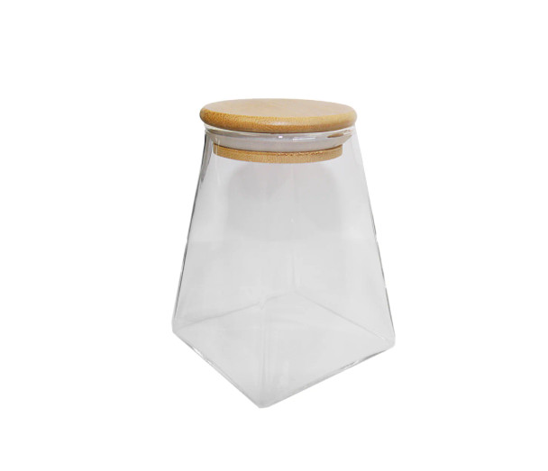 Pantry Prism Jar with Bamboo Lid - 550ml