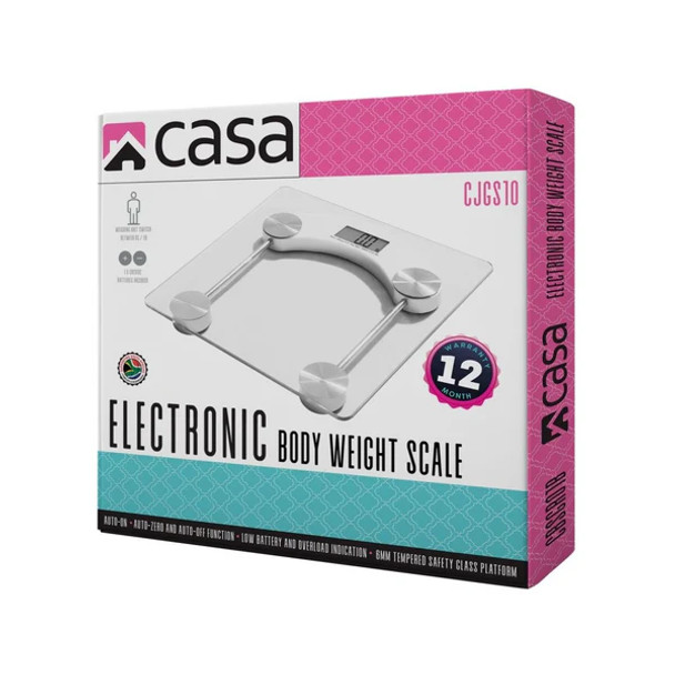 CASA Electronic Glass Bathroom Scale – Square