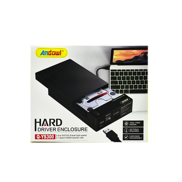 Andowl  For Hard Drive 2.5″/3.5″ SATA III USB 3.0 OTB- Black