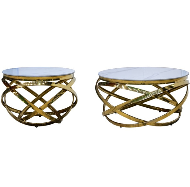 Kesha Marble Top Coffee Table And Side Table Set