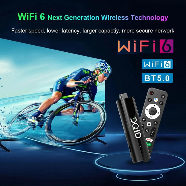 LEMFO DQ10 Allwinner H618 Quad Core ARM Cortex A53 8K HD Android TV Stick, RAM:2GB+16GB(UK Plug)