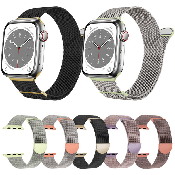 For Apple Watch Series 4 40mm Two Color Milanese Loop Magnetic Watch Band(Pink Orange)