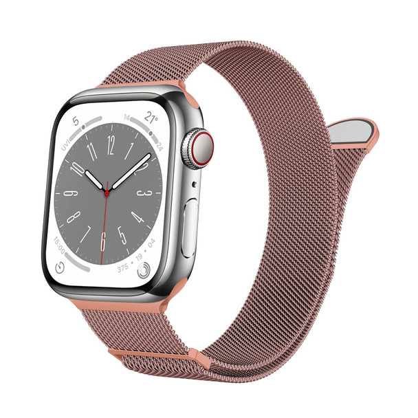 For Apple Watch Series 4 40mm Two Color Milanese Loop Magnetic Watch Band(Pink Orange)