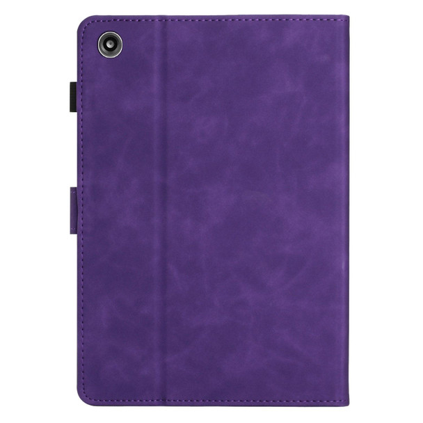 For Amazon Kindle Fire 7 2015/2017/2019 Coconut Tree Embossed Smart Leather Tablet Case(Purple)