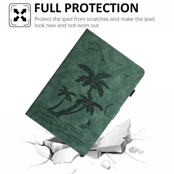 For 7 inch Universal Coconut Tree Embossed Leather Tablet Case(Green)