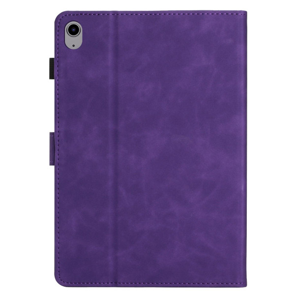 For iPad 10th Gen 10.9 2022 Coconut Tree Embossed Smart Leather Tablet Case(Purple)