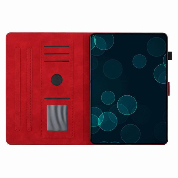 For iPad 10th Gen 10.9 2022 Coconut Tree Embossed Smart Leather Tablet Case(Red)