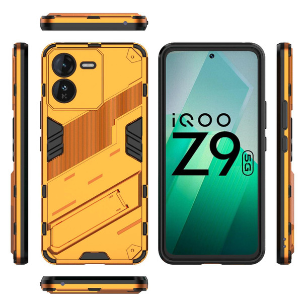 For vivo iQOO Z9 5G Punk Armor 2 in 1 PC + TPU Phone Case with Holder(Orange)