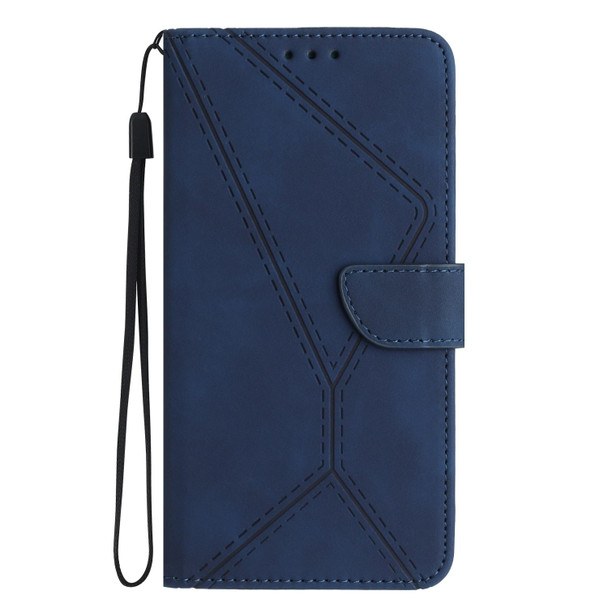 For iPhone SE 2024 Stitching Embossed Leather Phone Case(Blue)