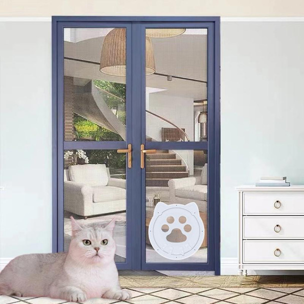 Pet Screen Door Two Way Access Magnetic Closing Cat Door Pet Products(White)