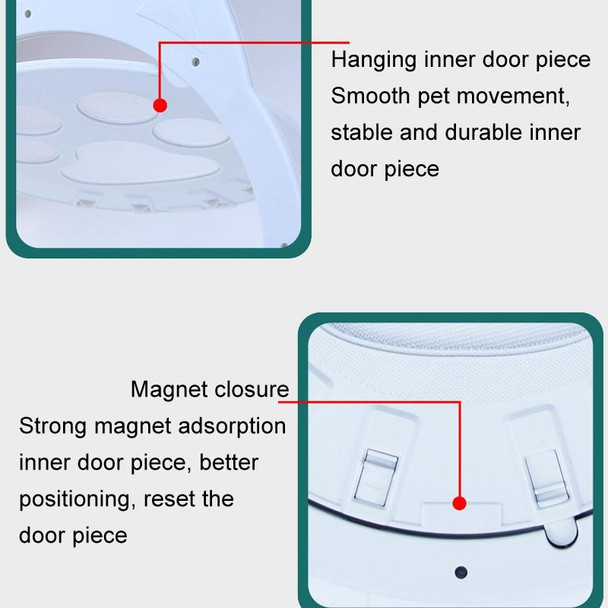 Pet Screen Door Two Way Access Magnetic Closing Cat Door Pet Products(White)
