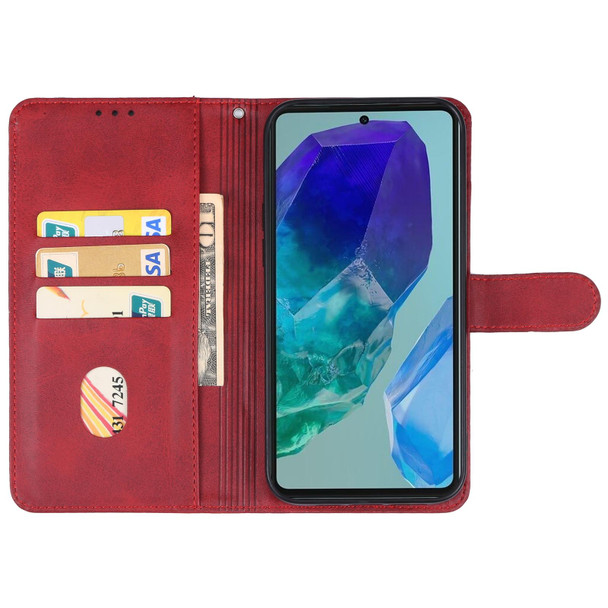 For Samsung Galaxy M55 Leather Phone Case(Red)