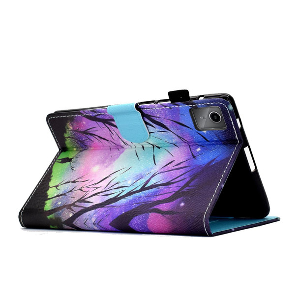 For Lenovo Tab M11 / Xiaoxin Pad 11 2024 Colored Drawing Sewing Pen Slot Leather Tablet Case(Starry Deer)