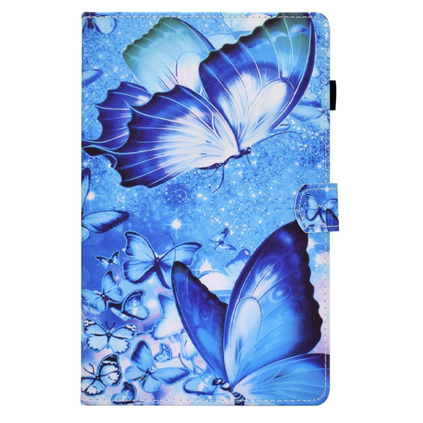For Lenovo Tab M11 / Xiaoxin Pad 11 2024 Colored Drawing Sewing Pen Slot Leather Tablet Case(Butterflies)