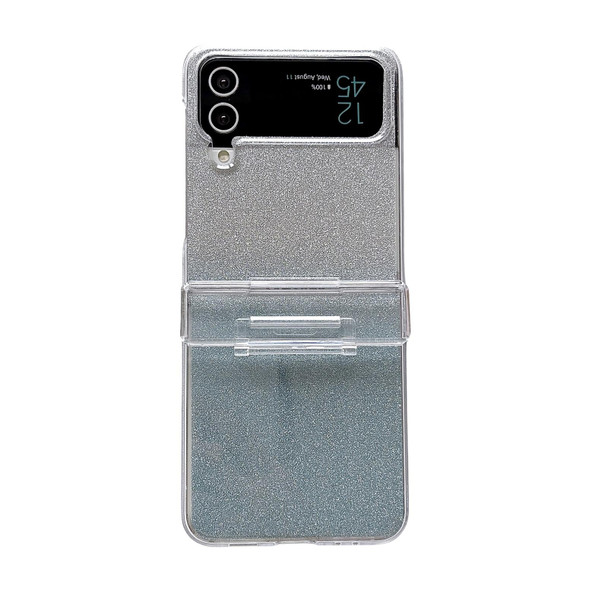 For Samsung Galaxy Z Flip4 5G Skin Feel PC Flash Paper Shockproof Phone Case(Blue Silver Gradient)