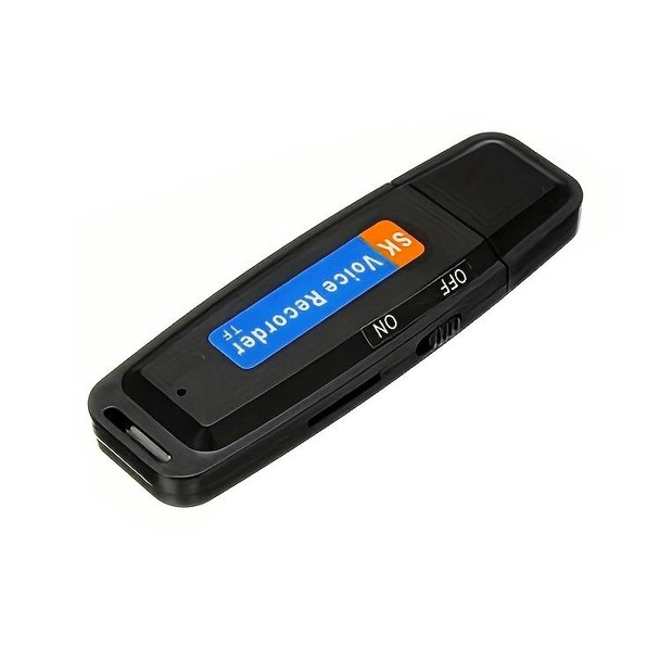 SK001 Rechargeable U-Disk Portable USB Voice Recorder, No Memory (Black)