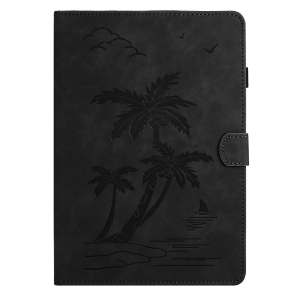 For iPad 10th Gen 10.9 2022 Coconut Tree Embossed Smart Leather Tablet Case(Black)