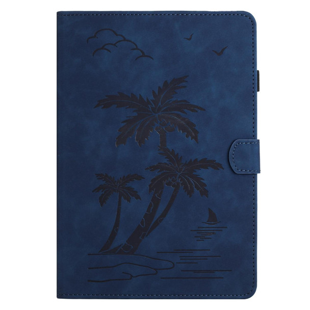 For 7 inch Universal Coconut Tree Embossed Leather Tablet Case(Blue)