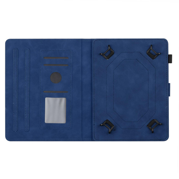 For 7 inch Universal Coconut Tree Embossed Leather Tablet Case(Blue)