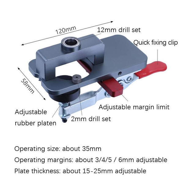 6 PCS / Set 35mm Hinge Open Hole Cabinet Door Plate Hinge Packed Locator