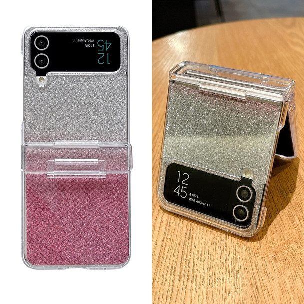 For Samsung Galaxy Z Flip4 5G Skin Feel PC Flash Paper Shockproof Phone Case(Pink Silver Gradient)