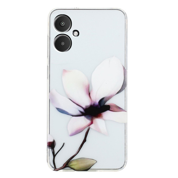 For Xiaomi Redmi 13C 4G Colorful Painting Pattern TPU Phone Case(White Flowers)