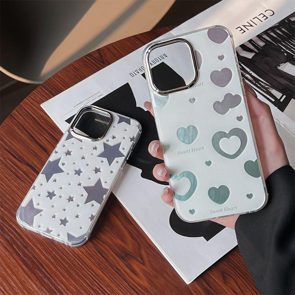 For iPhone 15 Cooling Flash Feather TPU + PC Phone Case(Butterfly Flowers)