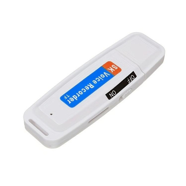 SK001 Rechargeable U-Disk Portable USB Voice Recorder, No Memory (White)