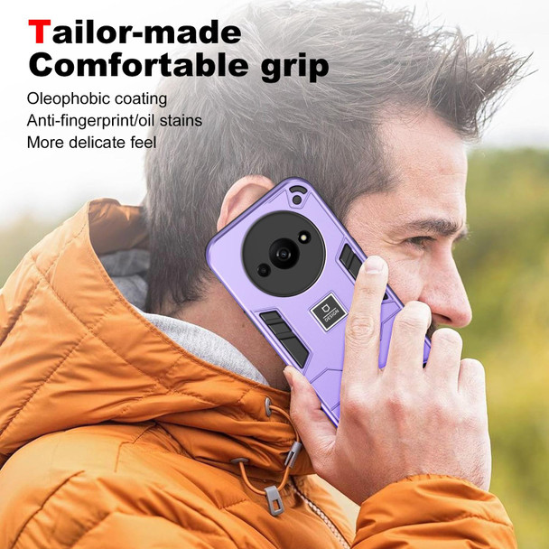 For Xiaomi Redmi A3 2 in 1 Shockproof Phone Case(Purple)