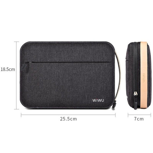 WIWU Portable Waterproof Multi-functional Headphone Charger Data Cable Storage Bag , Size: 25.5x18.5x7cm(Grey)