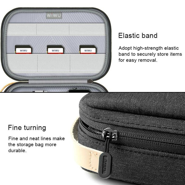 WIWU Portable Waterproof Multi-functional Headphone Charger Data Cable Storage Bag , Size: 25.5x18.5x7cm(Grey)