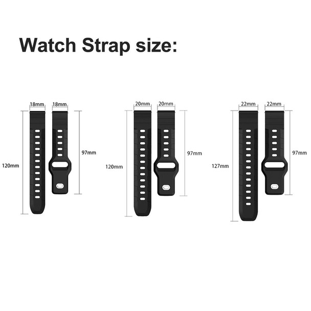 18mm Armor Silicone Watch Band(Black)