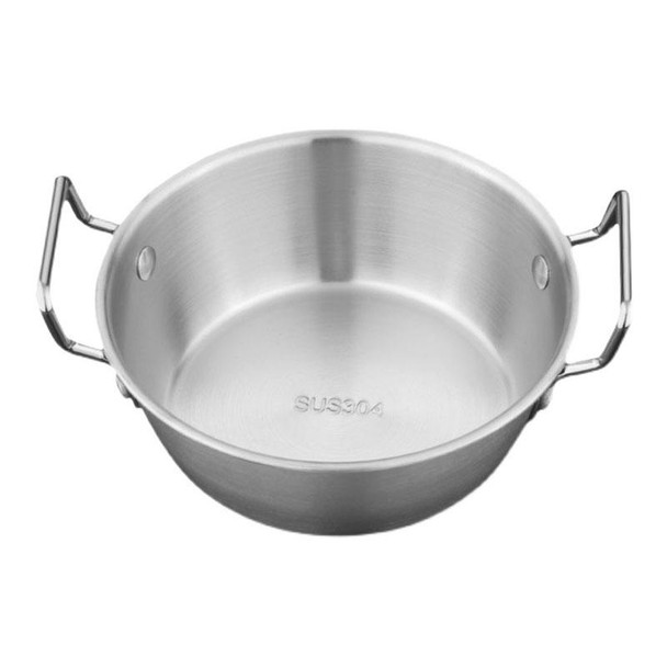 17cm 304 Stainless Steel Thickened Double Ear Soup Bowl Snack Bowl Fried Chicken Bowl(Retro)