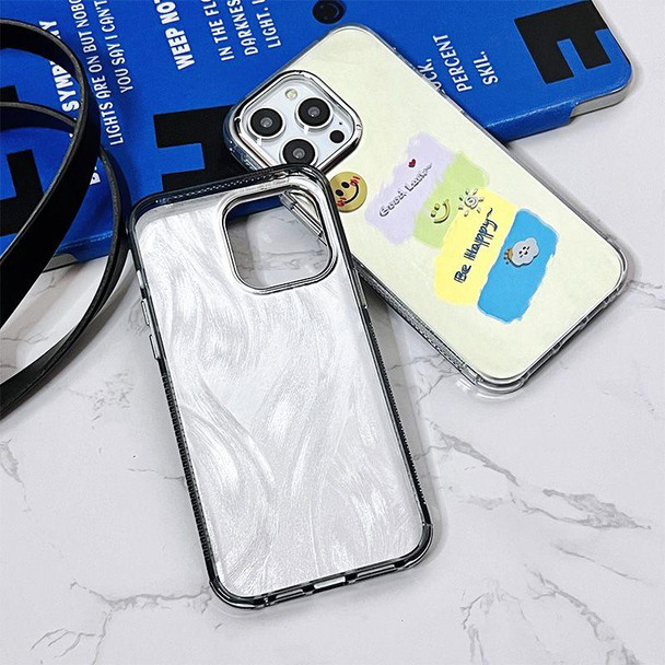 For iPhone 14 Pro Cooling Flash Feather TPU + PC Phone Case(Pearl)