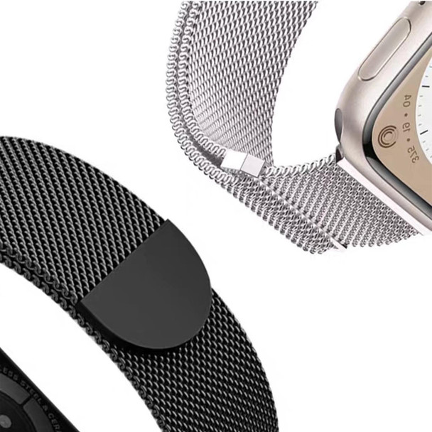 For Apple Watch Series 5 44mm Two Color Milanese Loop Magnetic Watch Band(Black Gold)