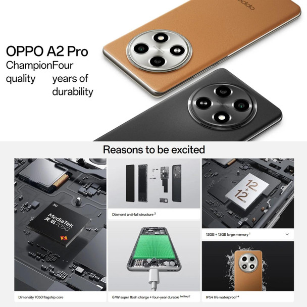 OPPO A2 Pro, 8GB+256GB, Screen Fingerprint,  6.70 inch ColorOS 13.1 Dimensity 7050 Octa Core up to 2.6GHz, OTG, Network: 5G(Brown)