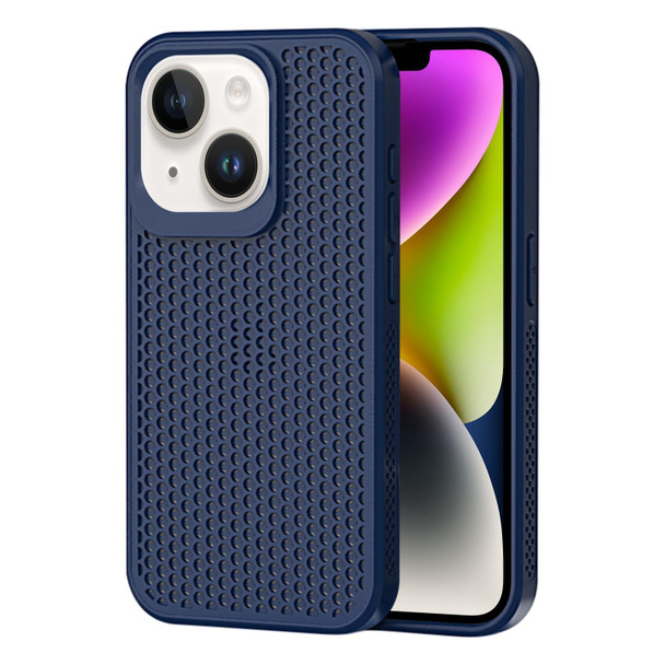 For iPhone 14 Plus Heat Dissipation Phone Case(Dark Blue)