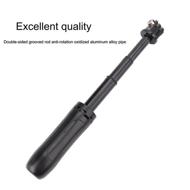 Multi-functional Foldable Tripod Holder Selfie Monopod Stick for GoPro Hero12 Black / Hero11 /10 /9 /8 /7 /6 /5, Insta360 Ace / Ace Pro, DJI Osmo Action 4 and Other Action Cameras, Length: 12-23cm (Grey)