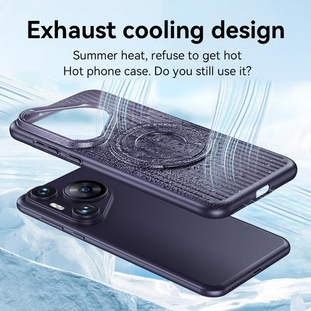 For Huawei Pura 70 Cooling MagSafe Magnetic Ring Holder PC Phone Case(Black)