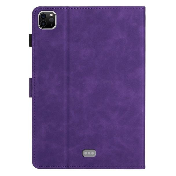 For iPad Pro 11 2018/Air4 10.9/Air5 Coconut Tree Embossed Smart Leather Tablet Case(Purple)