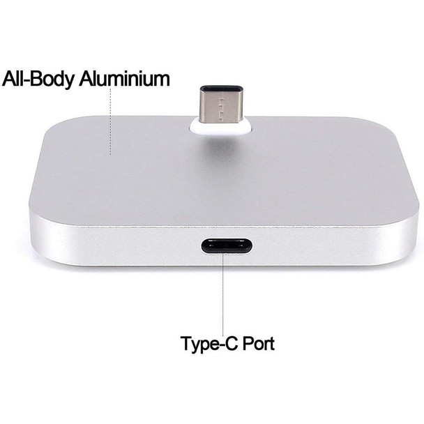 USB-C / Type-C Aluminum Alloy Desktop Station Dock Charger(Grey)