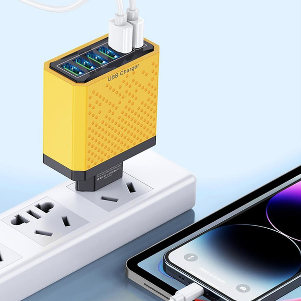 6-Ports Multifunctional Quick Charging USB Travel Charger Power Adapter, Model: Yellow AU Plug