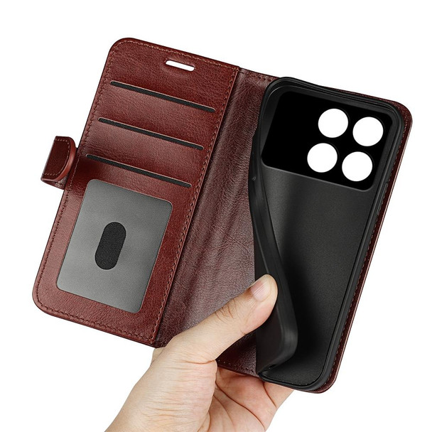 For Xiaomi Redmi K70E R64 Texture Horizontal Flip Leather Phone Case(Brown)