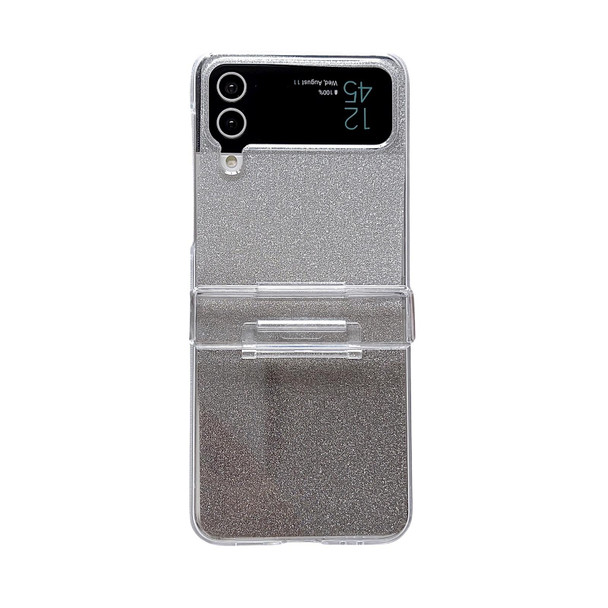For Samsung Galaxy Z Flip4 5G Skin Feel PC Flash Paper Shockproof Phone Case(Black Silver Gradient)