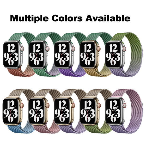 For Apple Watch Series 9 41mm Milan Gradient Loop Magnetic Buckle Watch Band(Light Violet)