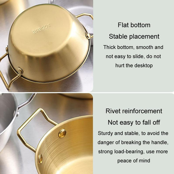 14cm 304 Stainless Steel Thickened Double Ear Soup Bowl Snack Bowl Fried Chicken Bowl(Retro)